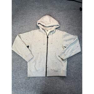 The North Face logo Men’s zipper hoodie grey size M